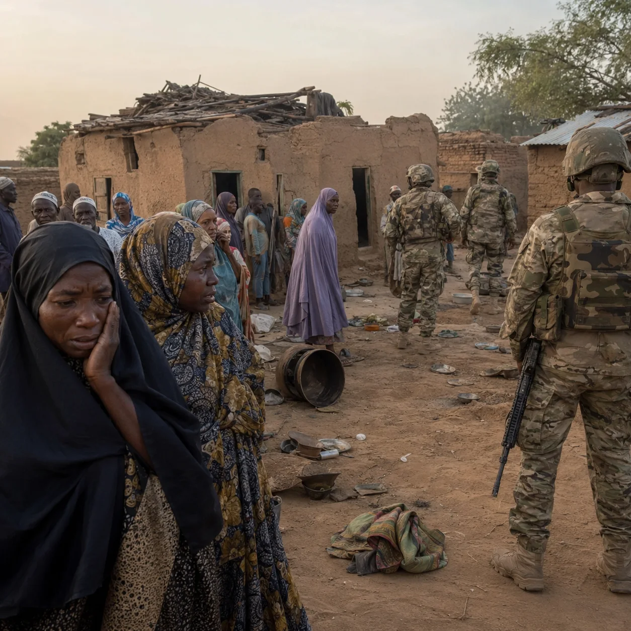 A photo depicting a scene of capture and potential casualties in Niger.
